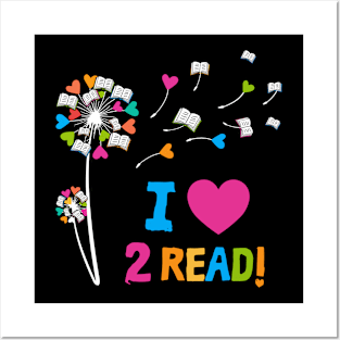 Dandelion I Love To Read Cute Heart Reading 2 read Posters and Art